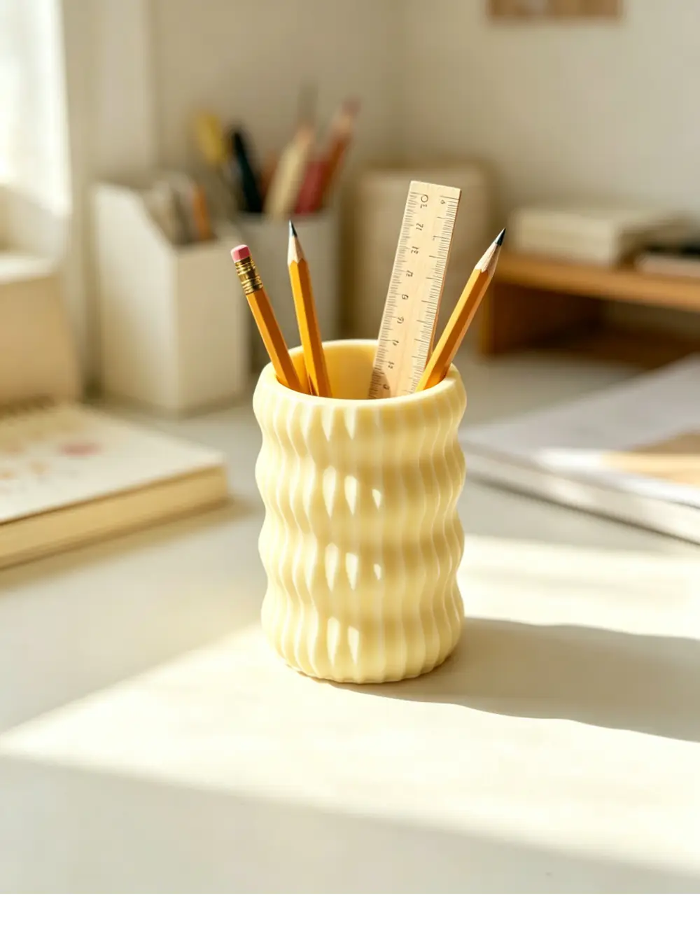 Striped pen holder