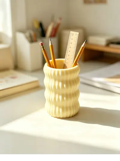 Striped pen holder
