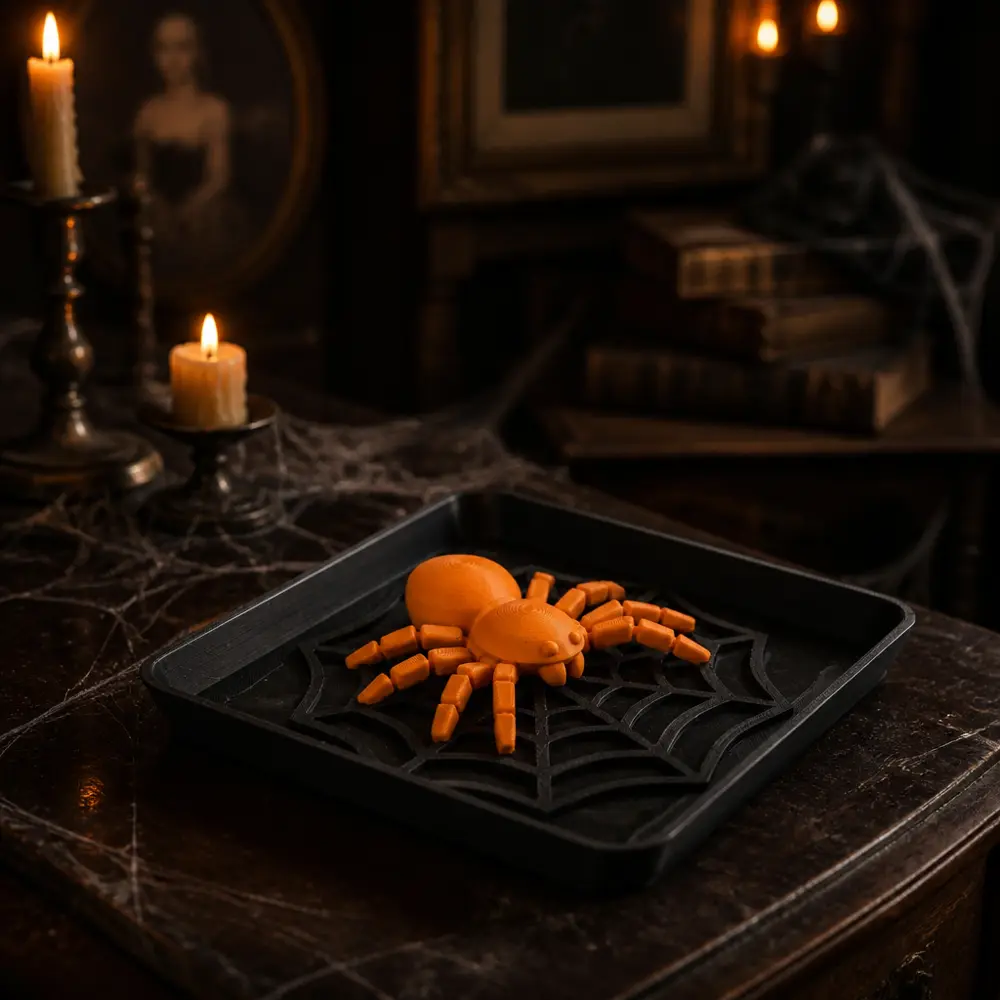 Spider Web Jewelry Tray with Spider