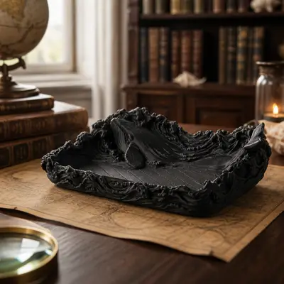 Ocean Wave Jewelry Tray with Whale