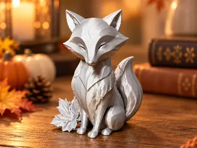 Elegant Autumn Fox – Fall Woodland Decoration