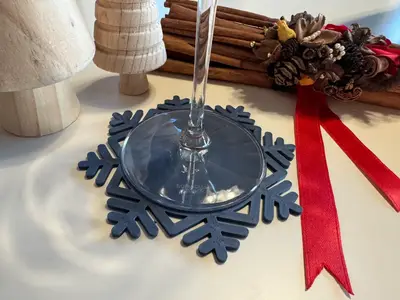 Christmas snowflake coaster - Winter table decor