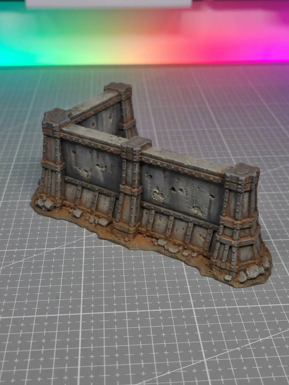 Angled Armored Wall - Grimdark Wargame Terrain
