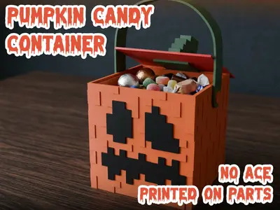 Pumpkin Candy Container - Minecraft - No ACE - Halloween