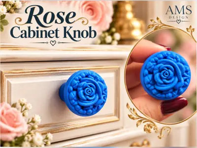 Elegant Rose Cabinet Knob –Floral Furniture Handle