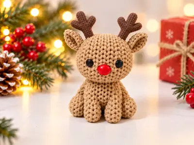 Knitted Christmas Reindeer - No Glue, No AMS