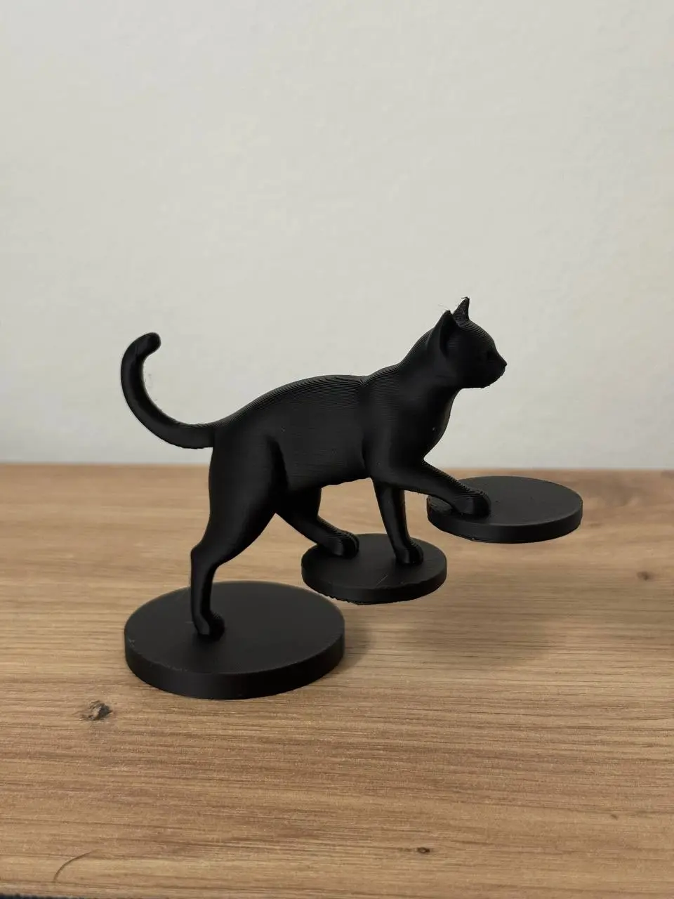 Balancing Black Cat Sculpture (Easy Removal Supports)
