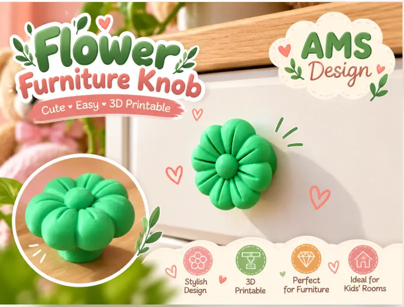 Blooming Flower Furniture Knob