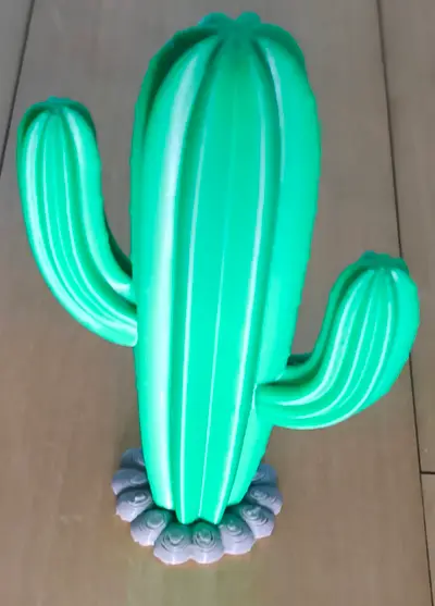 3D Cactus - Decorative Cactus Plant - Support - Easy Print