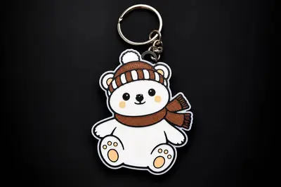 CUTE WINTER BEAR KEYCHAIN!