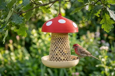 Charming Mushroom Bird Feeder – Garden Decor