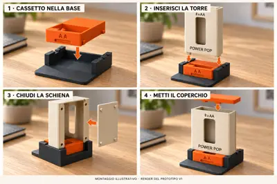 POWER POP | Dispenser pile AA e AAA – Modulare, senza AMS
