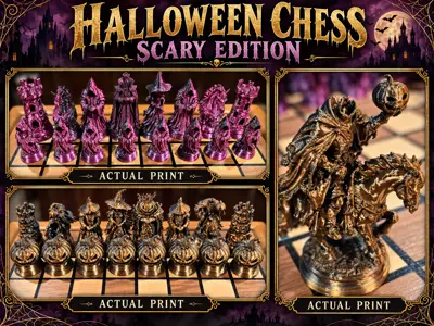 The Ultimate Halloween Showdown: Vampire vs. Pumpkin Chess Set