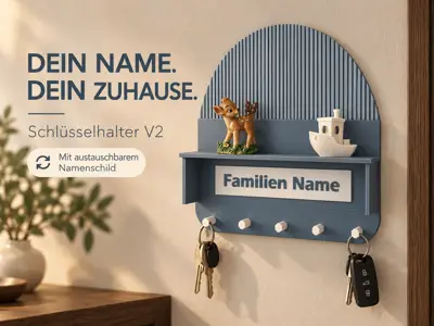 Schlüsselhalter V2 mit Namensschild und Ablage