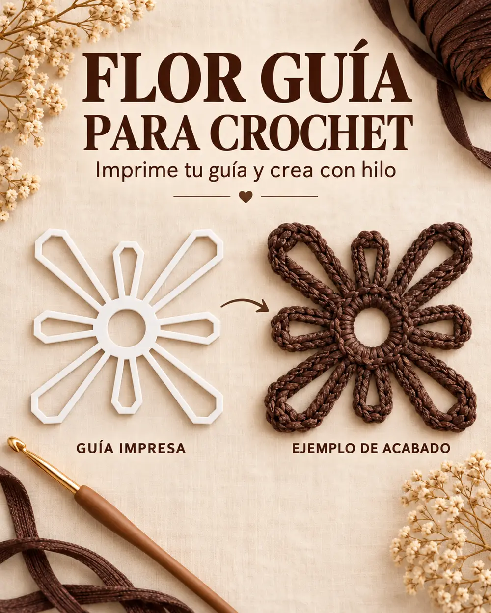 Flor guía para crochet - flower loom