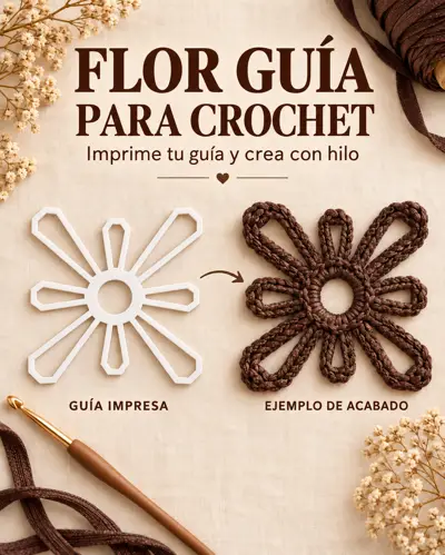 Flor guía para crochet - flower loom