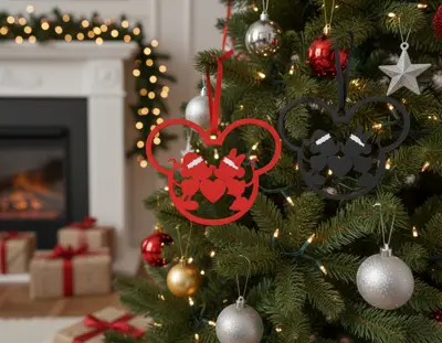 Christmas Decoration – Mickey & Minnie with Heart