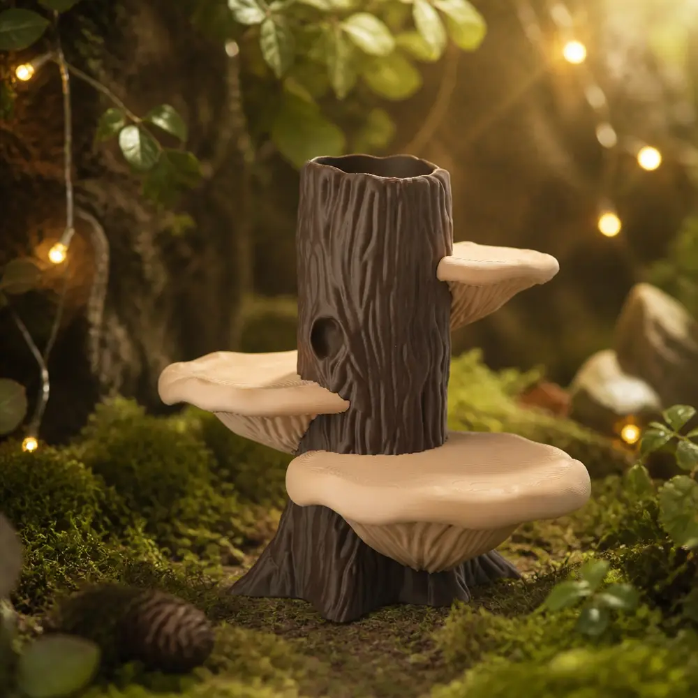 Woodland Mushroom Tree Stump Organizer