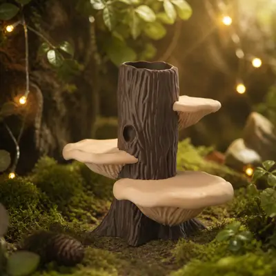 Woodland Mushroom Tree Stump Organizer