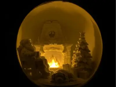 Snow globe with Santa Claus and LED lighting