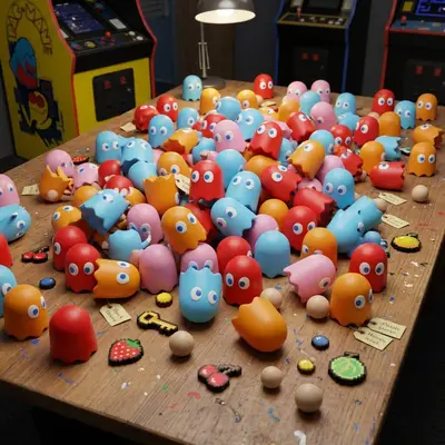 Pac-Man Ghost Figure - Multi-Color 3D Printable Classic Arcade Ghost