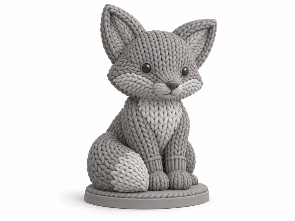Knitted Fox Cub
