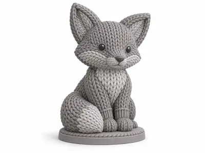 Knitted Fox Cub
