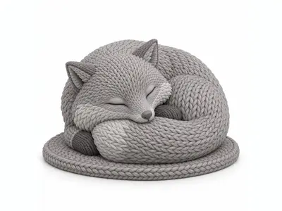 Knitted Fox Curled