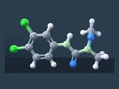 Linuron Molecule 3D Model with Engraved Atoms - Chemistry Teaching Aid (CAS 330-55-2)