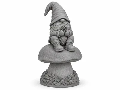 Tomte on a Mushroom