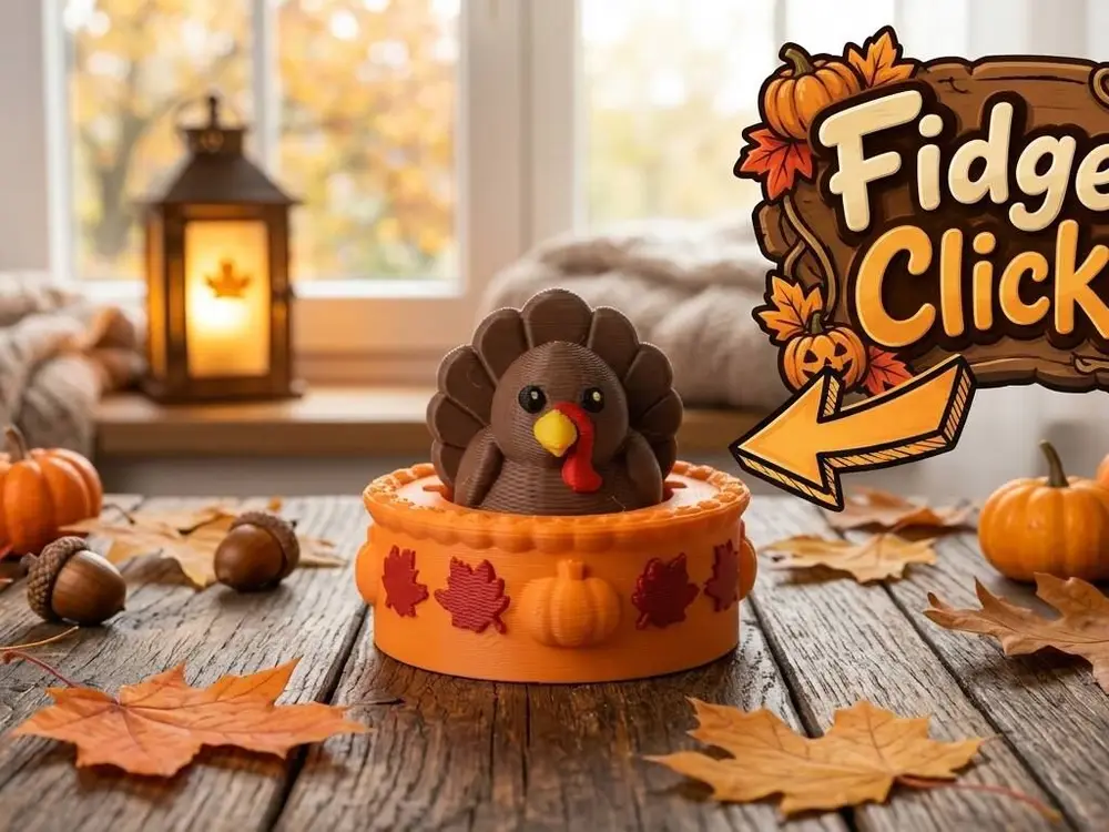 Cute Thanksgiving Turkey Pie Clicker Toy