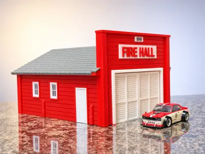 1/64 Fire Hall Diorama