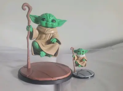 Baby Yoda Floating in the Air