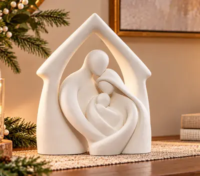 Minimalist Nativity Scene – Modern Holy Family Christmas Decor