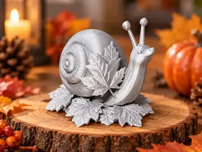 Autumn Snail with Maple Leaves – Fall Decoration