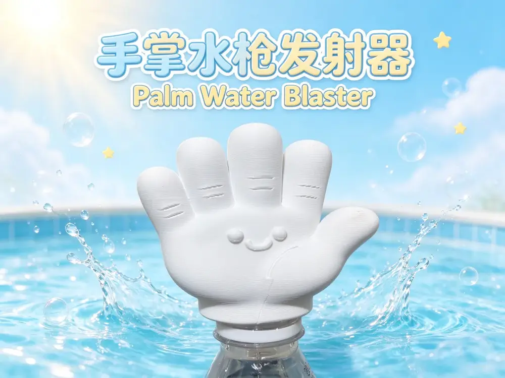 手掌水枪发射器 一体打印