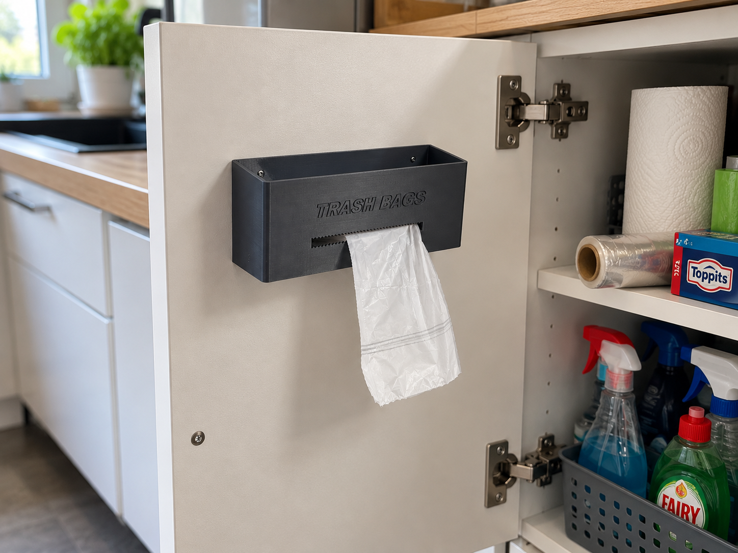 Wall-Mounted Trash Bag Holder – Kitchen Organizer - Makeronline - More ...
