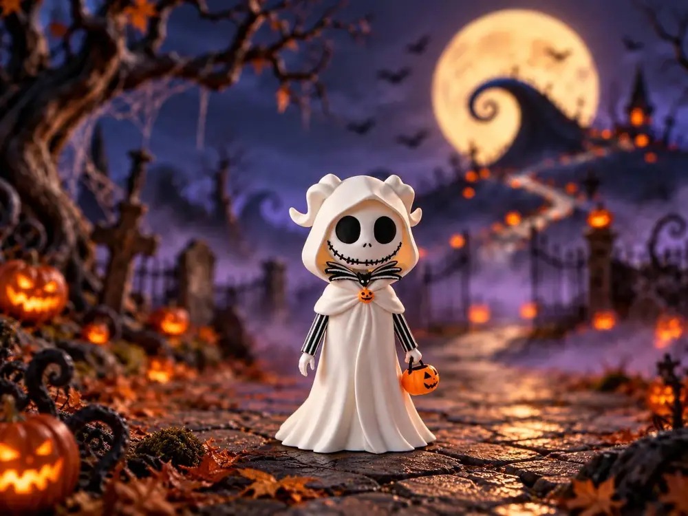 Spooky Ghost in Halloween Costume Figurine