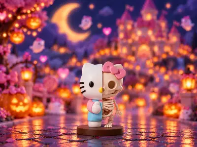 Hello Kitty Half Skeleton Collectible Figurine