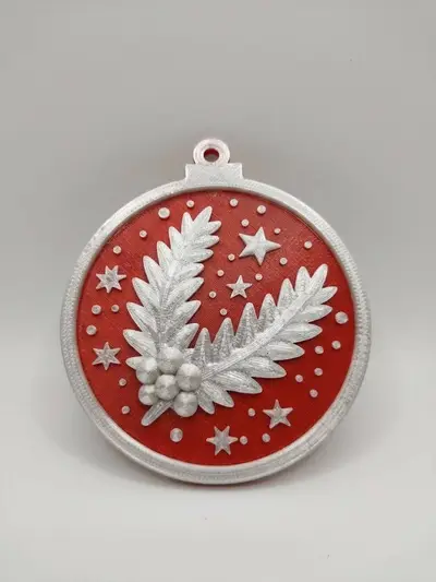 Christmas Ornament – Pine Branch and Holly Berry Decoration