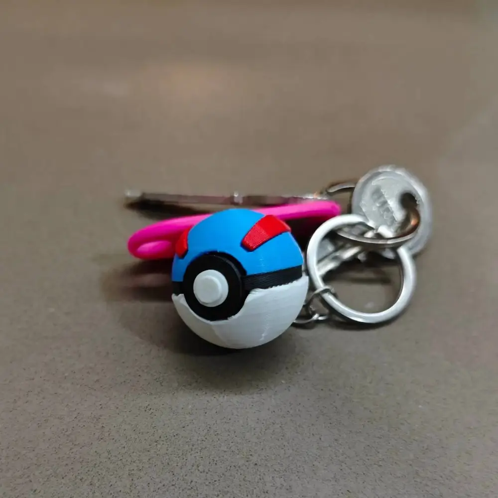 Llavero Pokébola Great Ball por Partes