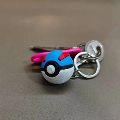 Llavero Pokébola Great Ball por Partes
