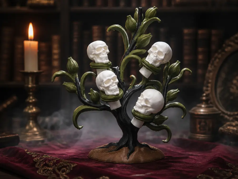 Skull Tree Bottle Stopper Holder