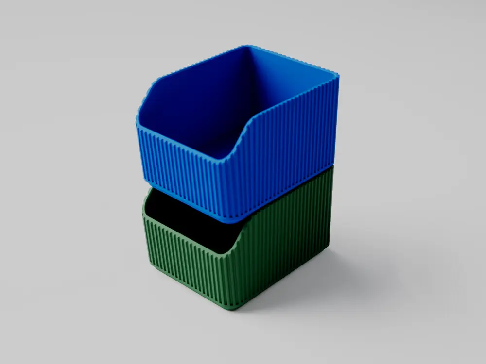 Ribbed Stackable Storage Bins | Support-Free Organizer
