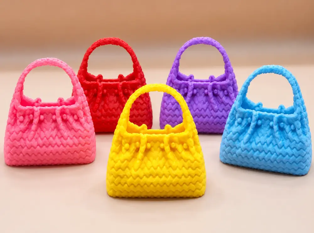 3D Printable Mini Handbag Keychain – Cute Woven Purse