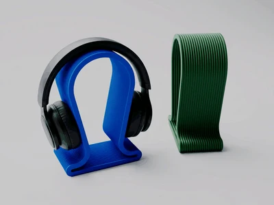 Ribbed Wave Headphone Stand | Flat-Print Studio Desk Rest