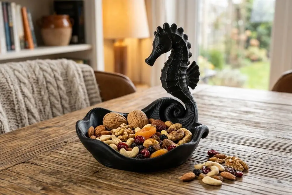 Elegant Seahorse Wave Tray – Nautical Decor