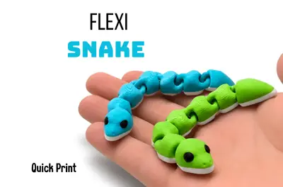 Cute Articulated Flexi Snake Print In Place