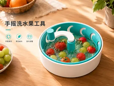 手摇洗水果