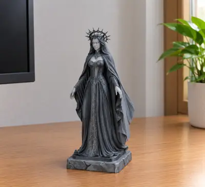 Gothic Noblewoman Statue with Spiked Crown | Single Color & Anycubic Friendly